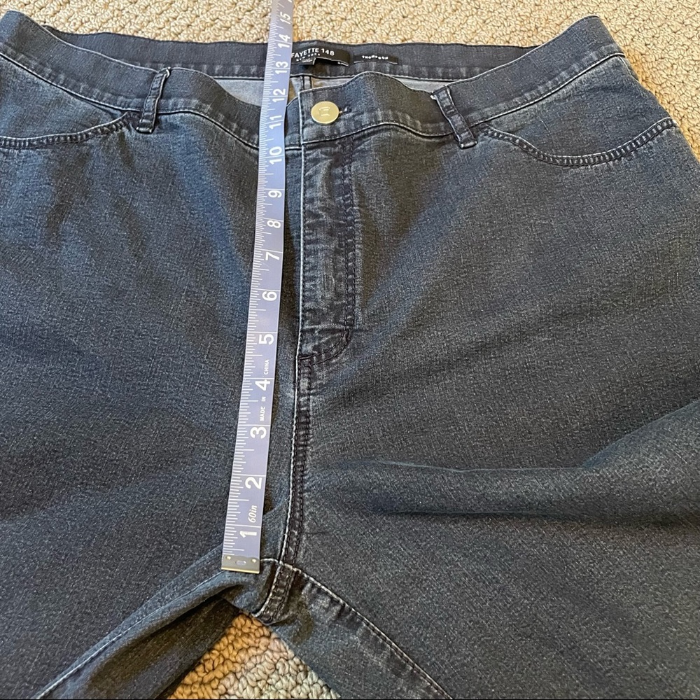 Lafayette 148 NY Thompson High Rise Dark Wash Stretch Denim Blue Jean Women’s 14 - Picture 11 of 15